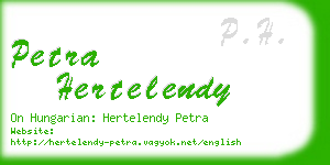 petra hertelendy business card